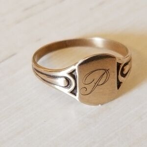 10K Gold "P" Ring